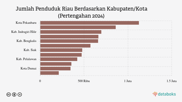 16% Penduduk Riau ada di Kota Pekanbaru pada Pertengahan 2024